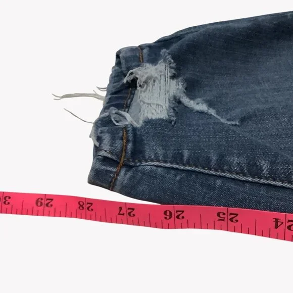 Maurices Womens Distressed Button-Fly Jeans L Reg Dark Wash Casual - Picture 3 of 7